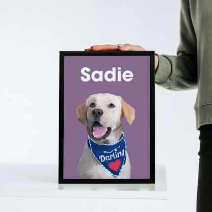 Colorful memorial  Pet Portrait Frame