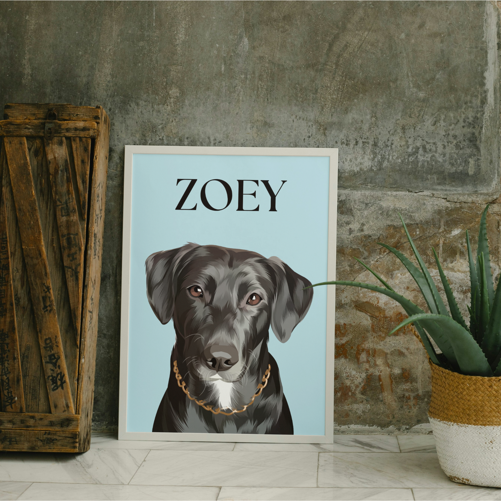 Colorful memorial  Pet Portrait Frame